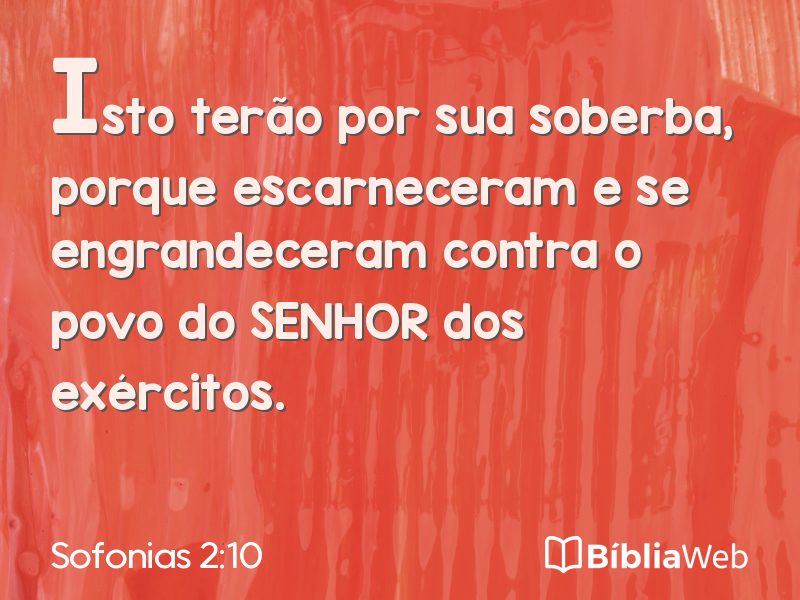 Sofonias 2:10 em imagem para compartilhar