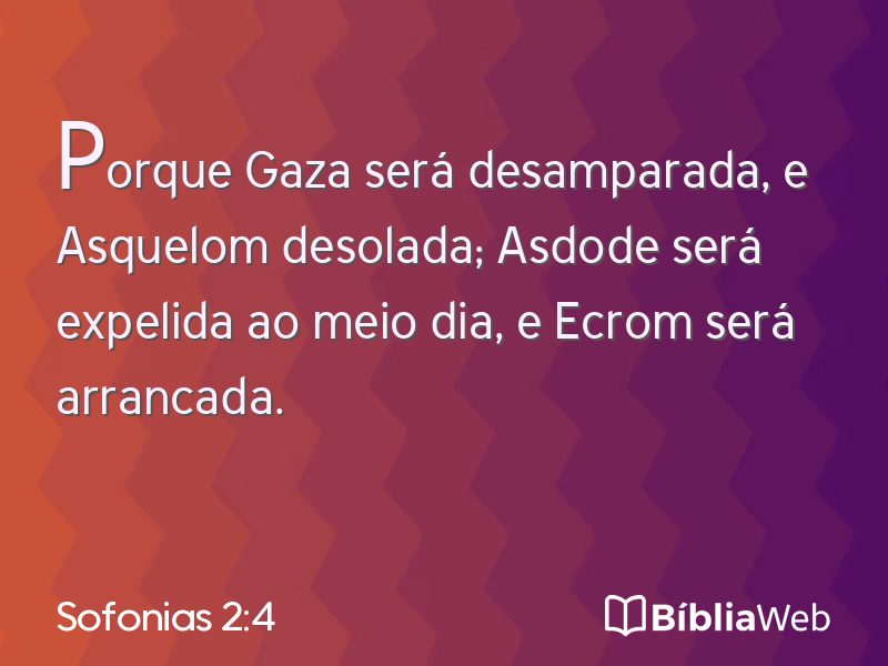 Sofonias 2:4 em imagem para compartilhar