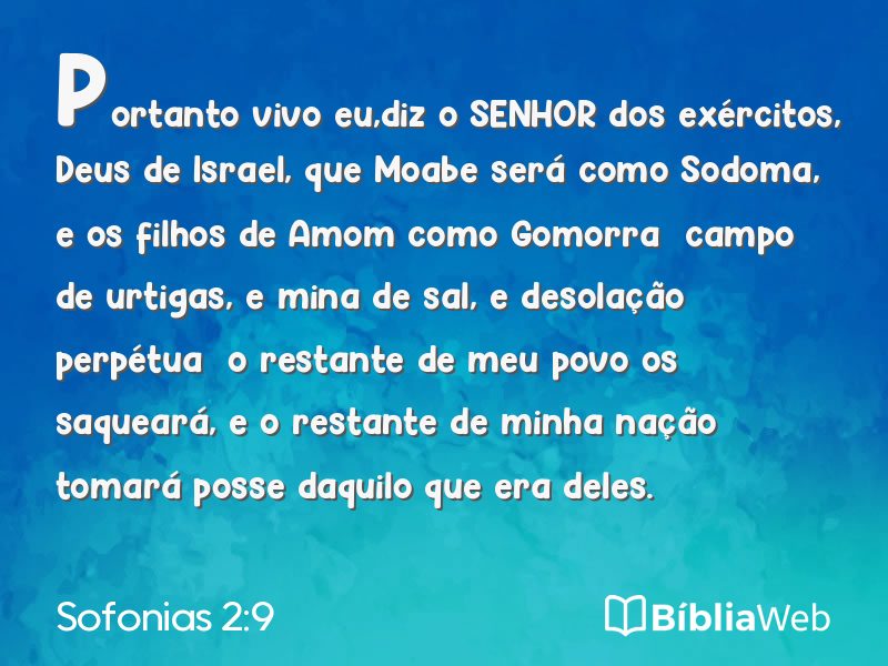 Sofonias 2:9 em imagem para compartilhar
