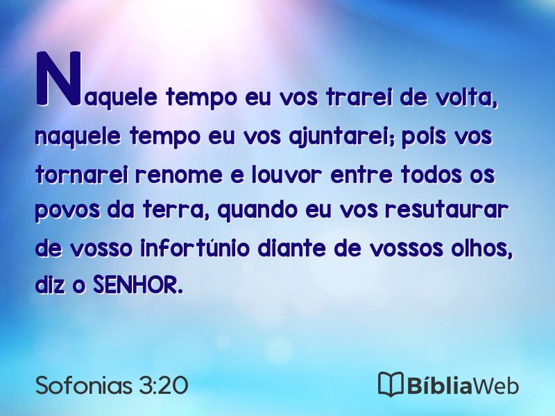 Sofonias 3:20 em imagem para compartilhar