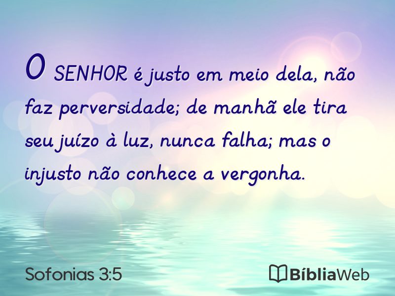 Sofonias 3:5 em imagem para compartilhar