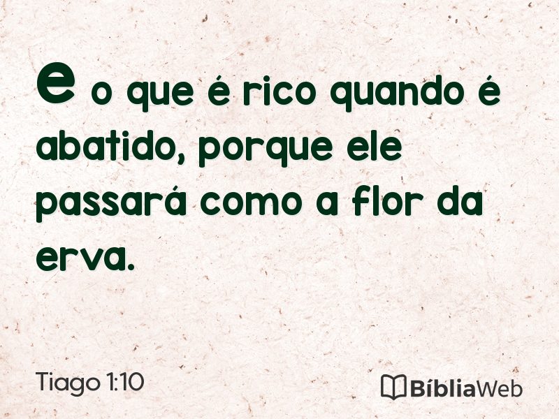 Tiago 1:10 em imagem para compartilhar