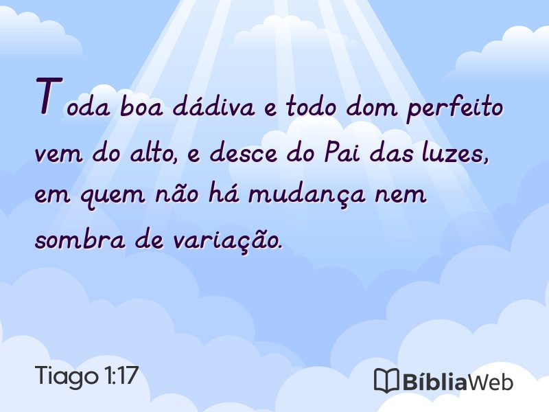 Tiago 1:17 em imagem para compartilhar