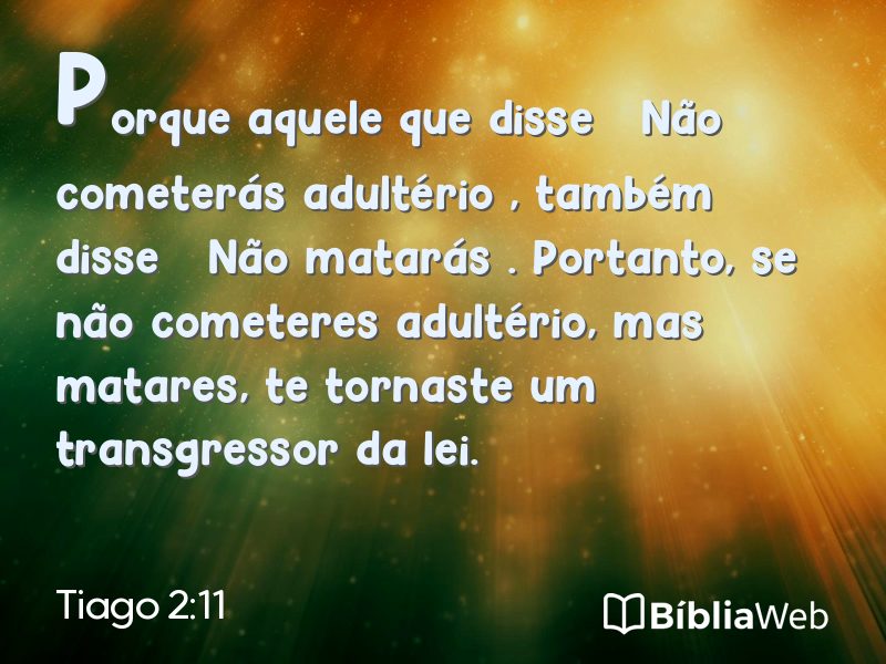 Tiago 2:11 em imagem para compartilhar