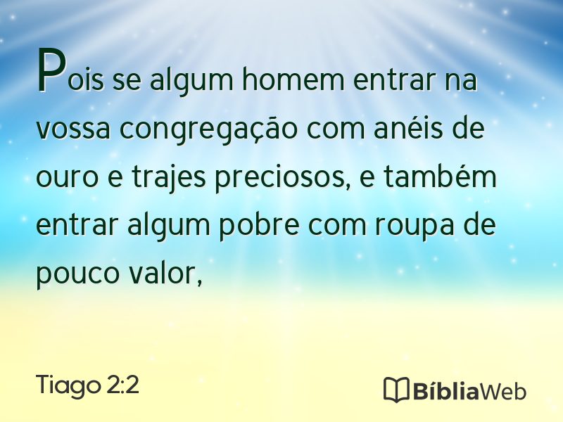 Tiago 2:2 em imagem para compartilhar