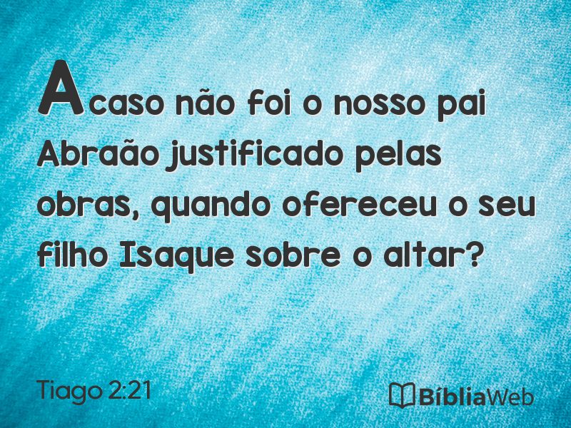 Tiago 2:21 em imagem para compartilhar