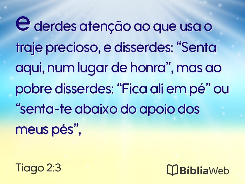 Tiago 2:3 em imagem para compartilhar