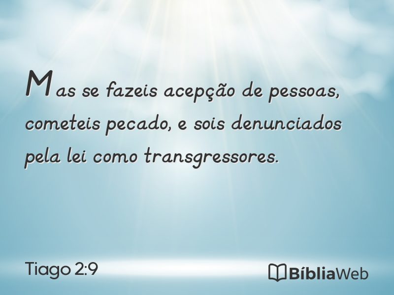 Tiago 2:9 em imagem para compartilhar
