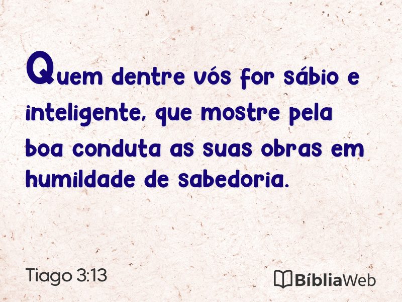 Tiago 3:13 em imagem para compartilhar