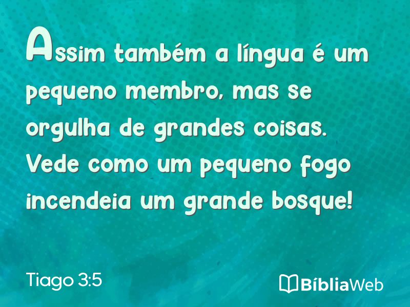 Tiago 3:5 em imagem para compartilhar