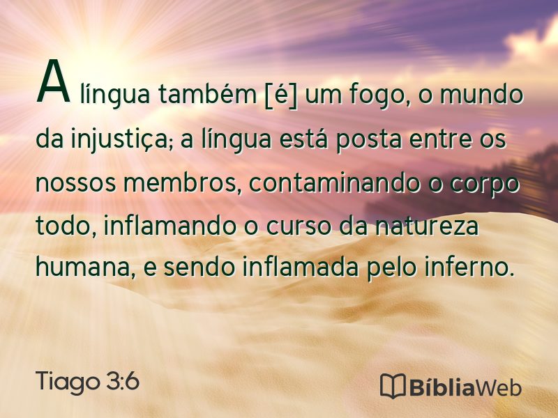Tiago 3:6 em imagem para compartilhar