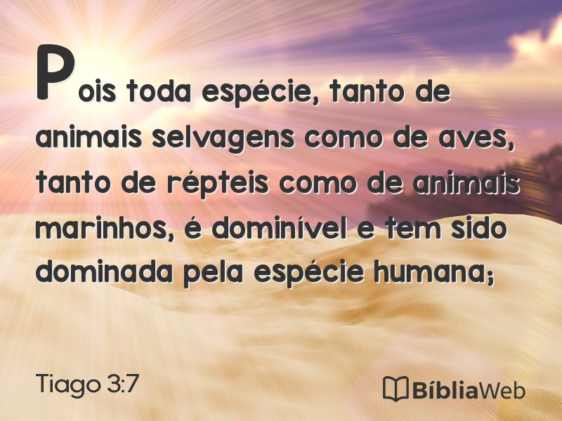 Tiago 3:7 em imagem para compartilhar