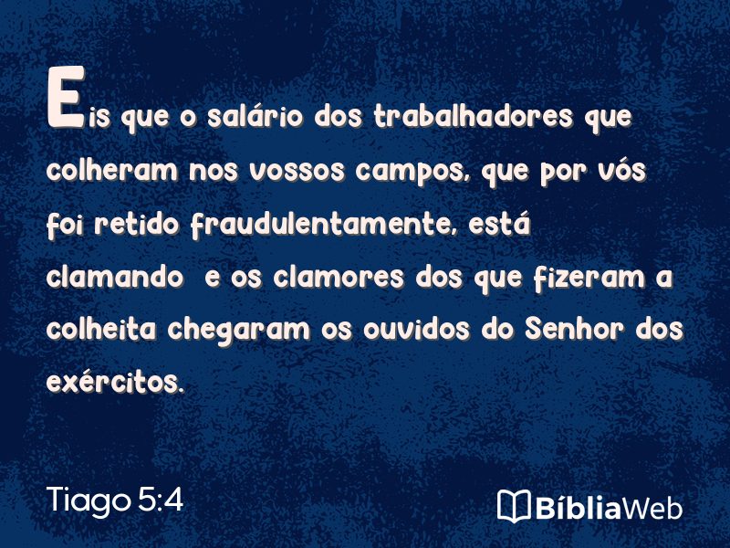 Tiago 5:4 em imagem para compartilhar
