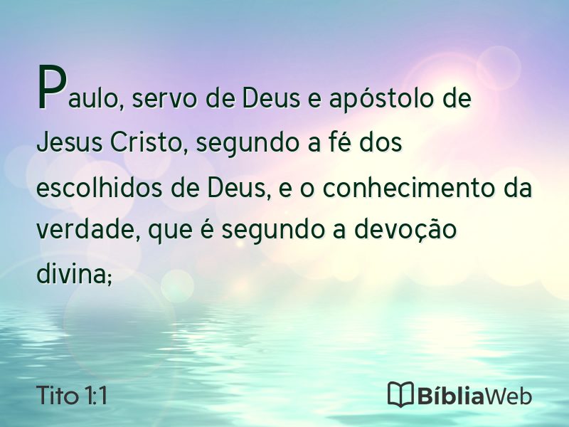 Tito 1:1 em imagem para compartilhar