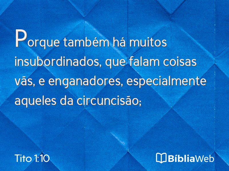 Tito 1:10 em imagem para compartilhar