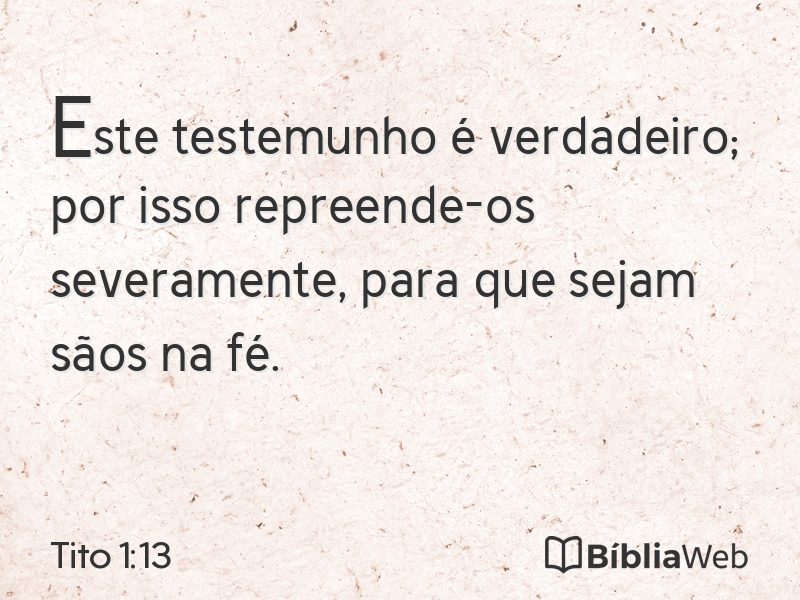 Tito 1:13 em imagem para compartilhar