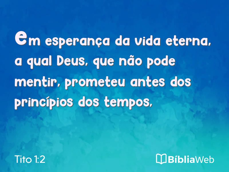 Tito 1:2 em imagem para compartilhar