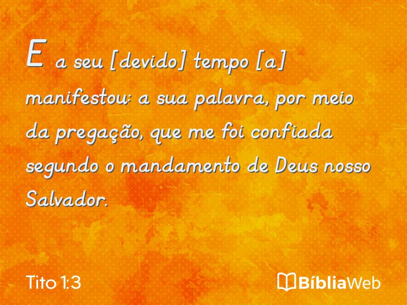 Tito 1:3 em imagem para compartilhar