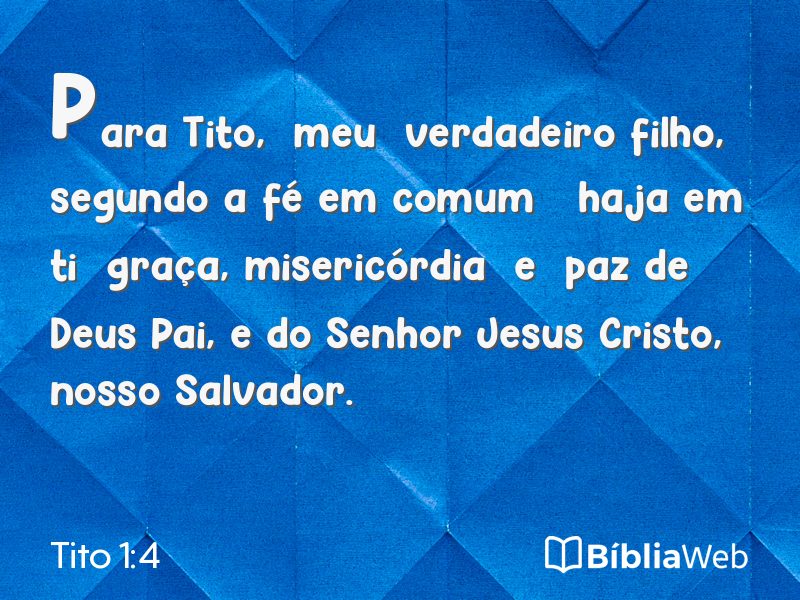 Tito 1:4 em imagem para compartilhar