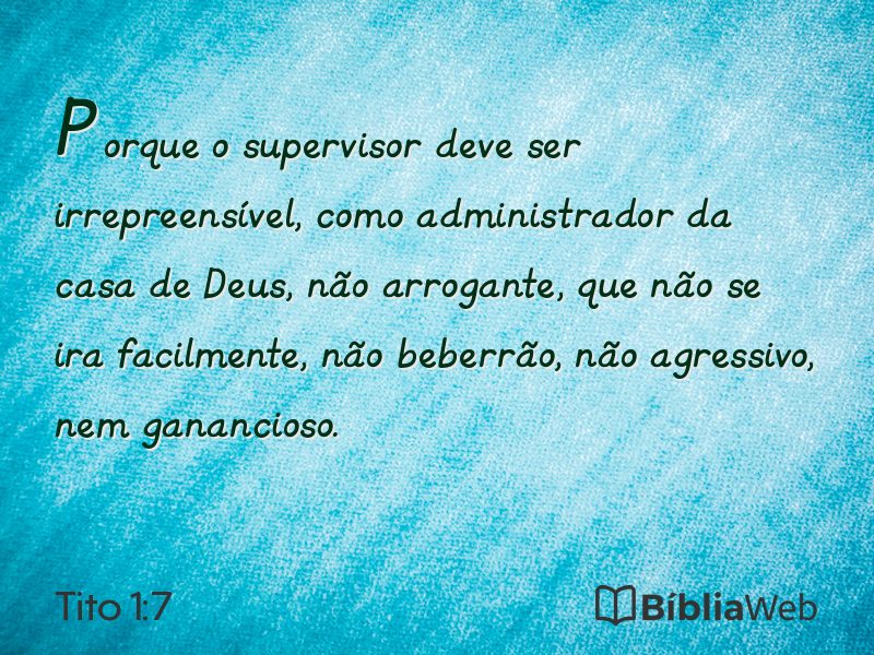 Tito 1:7 em imagem para compartilhar