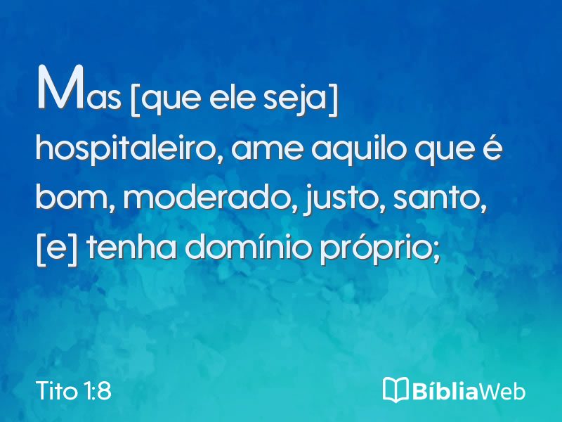 Tito 1:8 em imagem para compartilhar