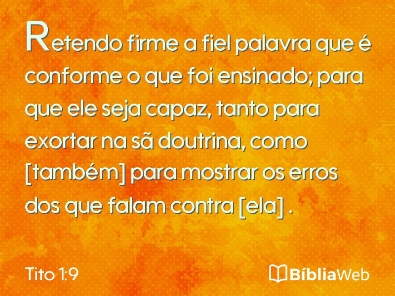 Tito 1:9 em imagem para compartilhar