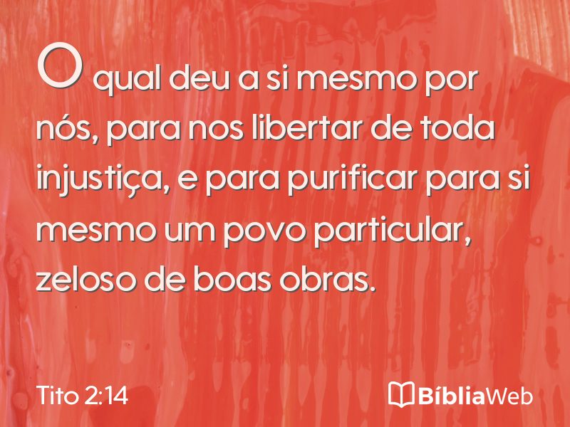 Tito 2:14 em imagem para compartilhar