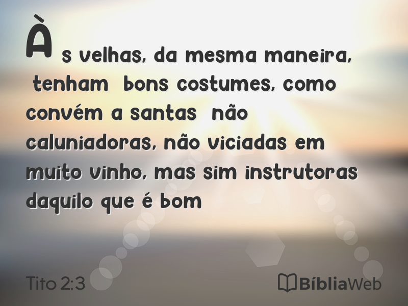 Tito 2:3 em imagem para compartilhar