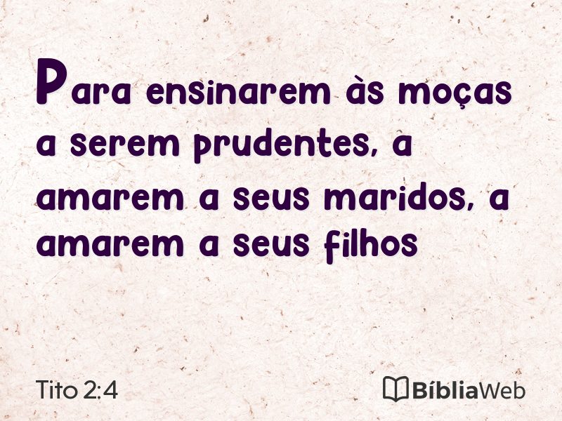 Tito 2:4 em imagem para compartilhar