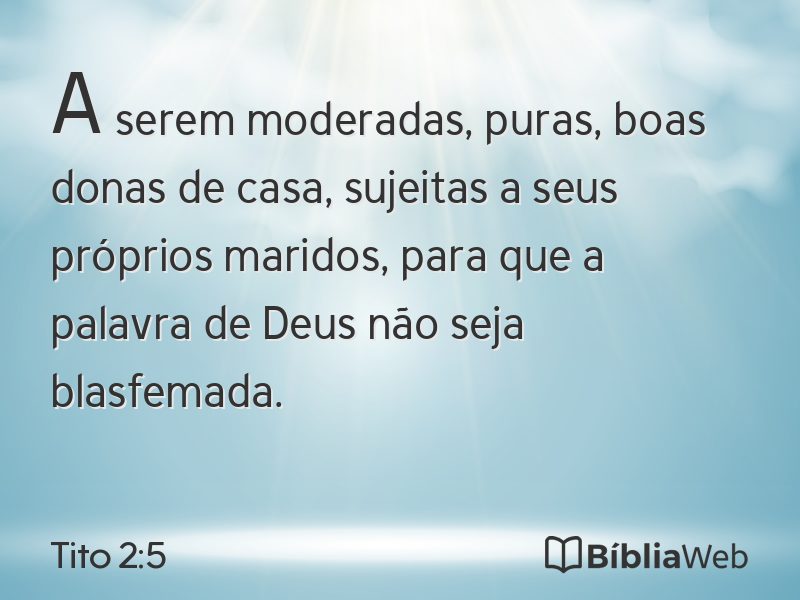 Tito 2:5 em imagem para compartilhar