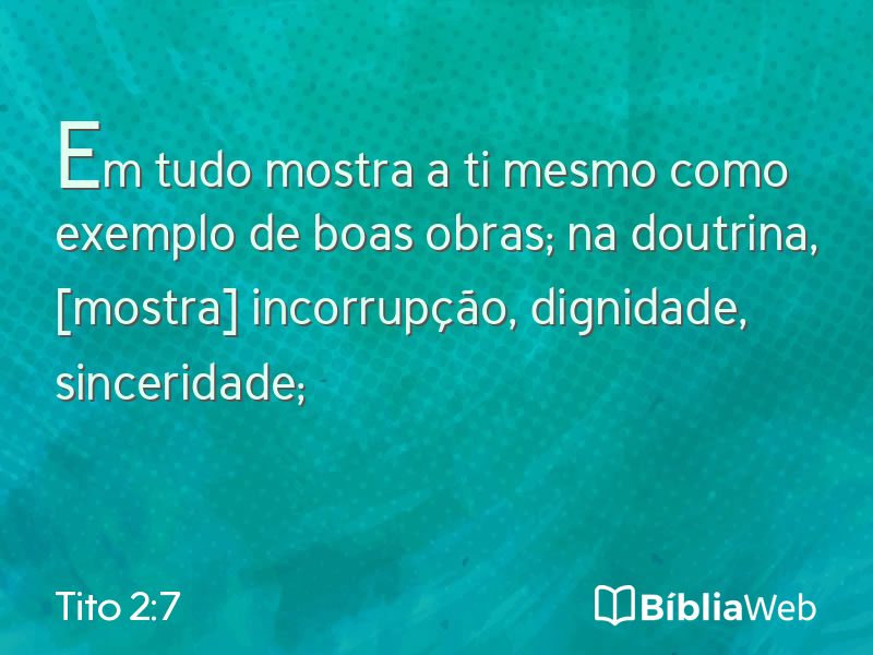 Tito 2:7 em imagem para compartilhar