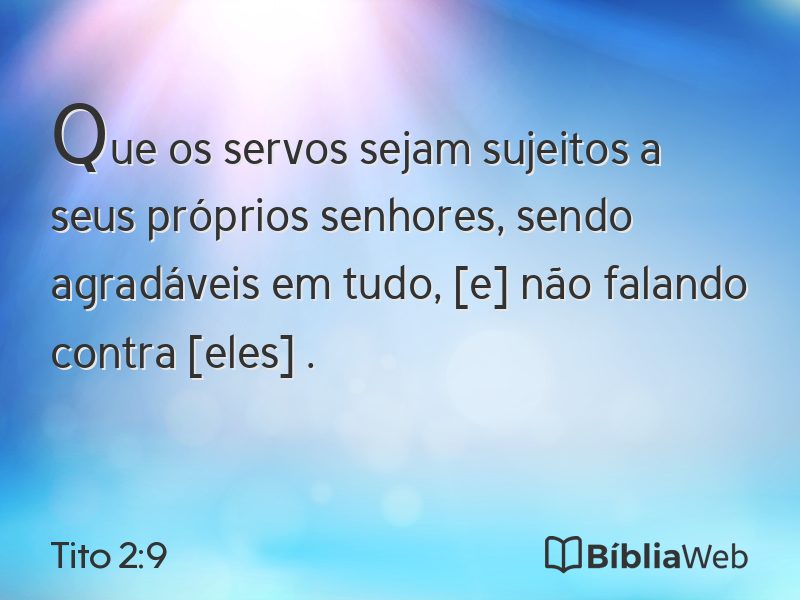 Tito 2:9 em imagem para compartilhar