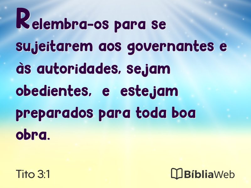 Tito 3:1 em imagem para compartilhar
