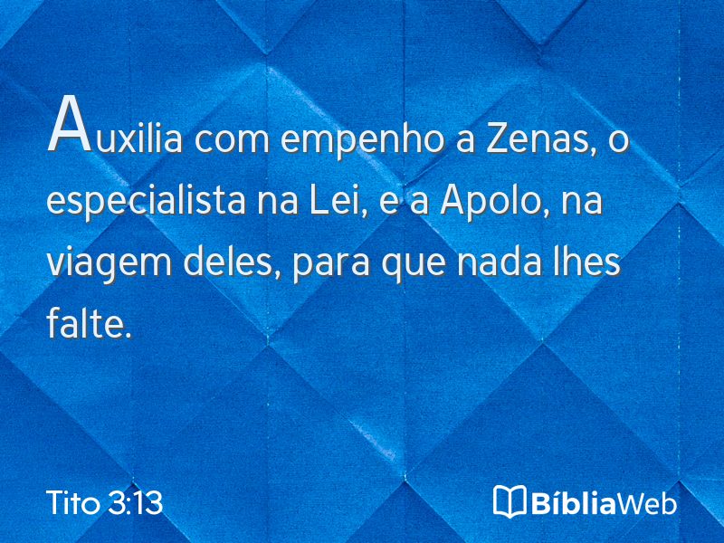Tito 3:13 em imagem para compartilhar