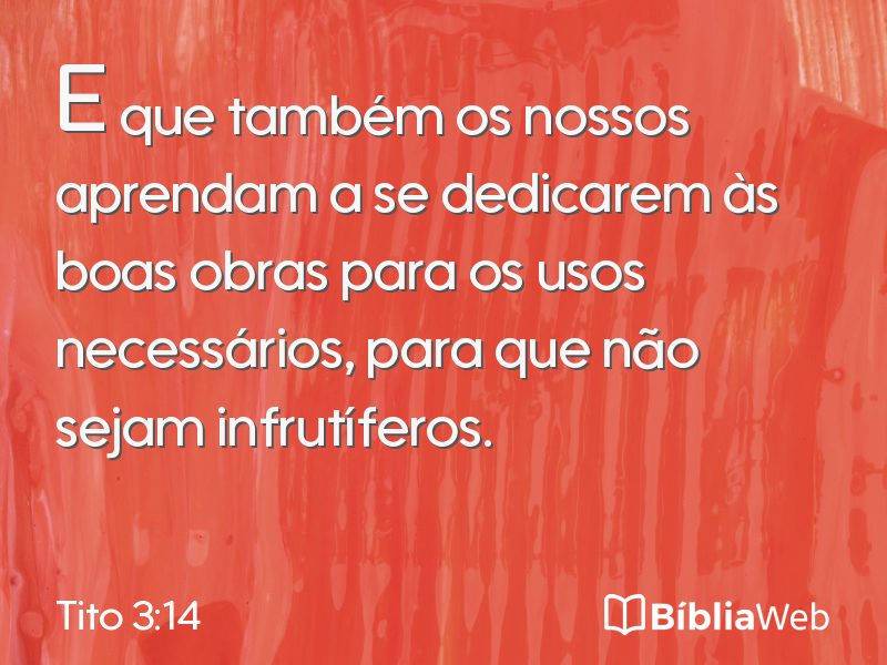 Tito 3:14 em imagem para compartilhar