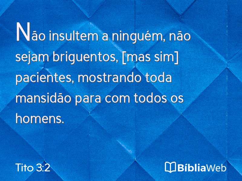 Tito 3:2 em imagem para compartilhar