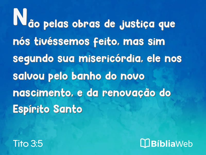 Tito 3:5 em imagem para compartilhar