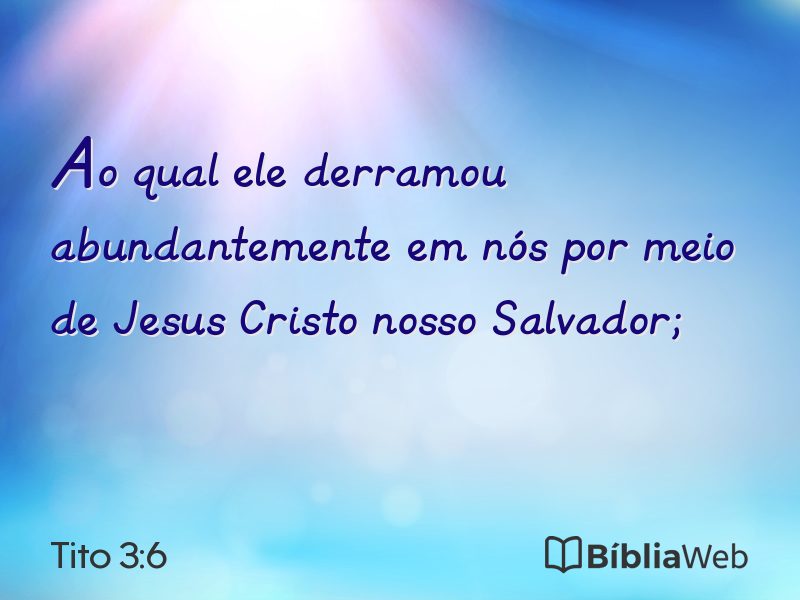 Tito 3:6 em imagem para compartilhar