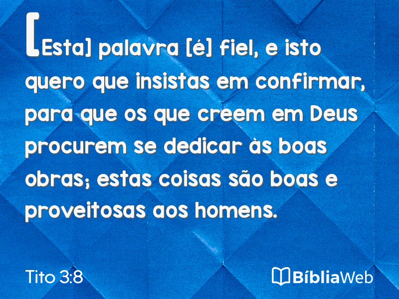 Tito 3:8 em imagem para compartilhar