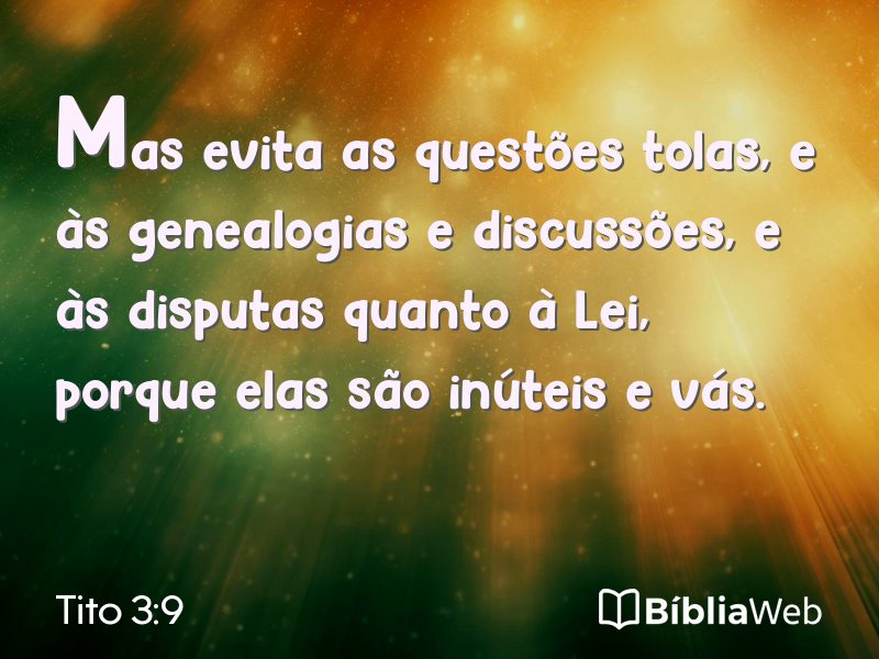 Tito 3:9 em imagem para compartilhar