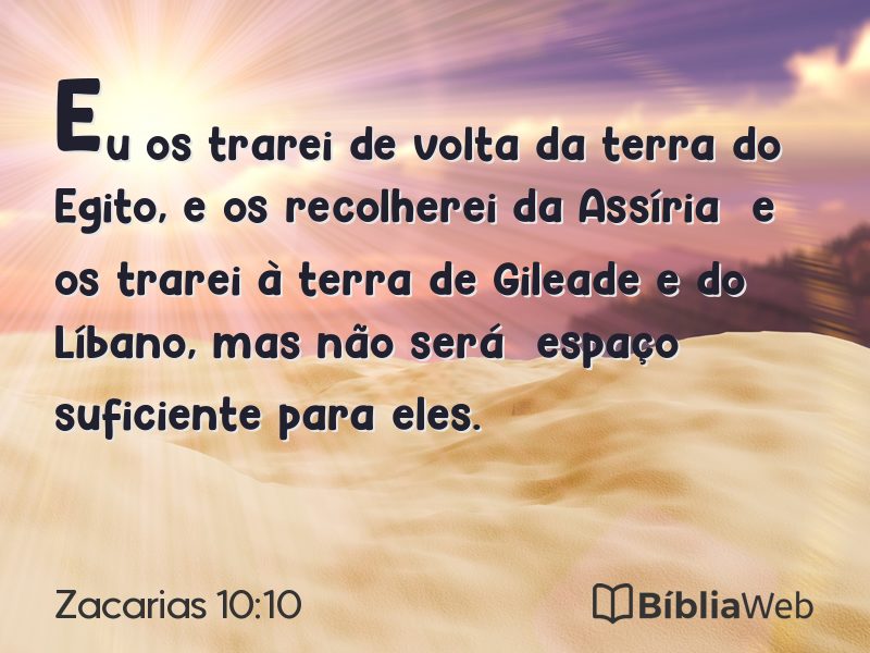 Zacarias 10:10 em imagem para compartilhar