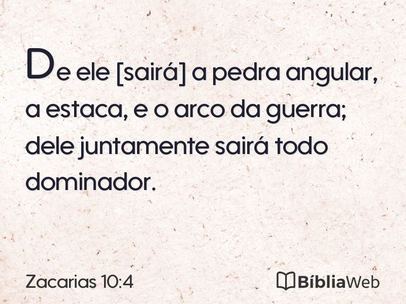 Zacarias 10:4 em imagem para compartilhar