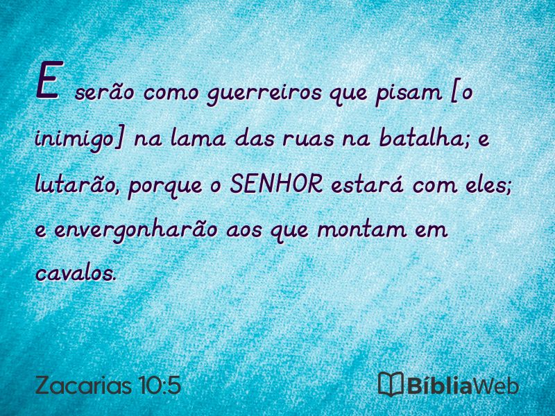 Zacarias 10:5 em imagem para compartilhar