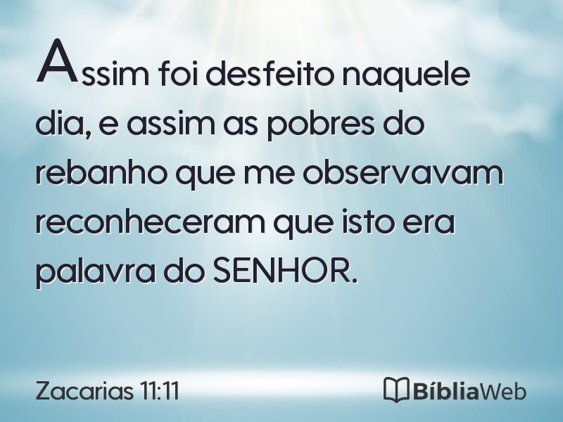 Zacarias 11:11 em imagem para compartilhar