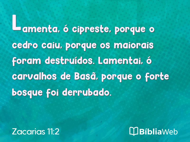 Zacarias 11:2 em imagem para compartilhar