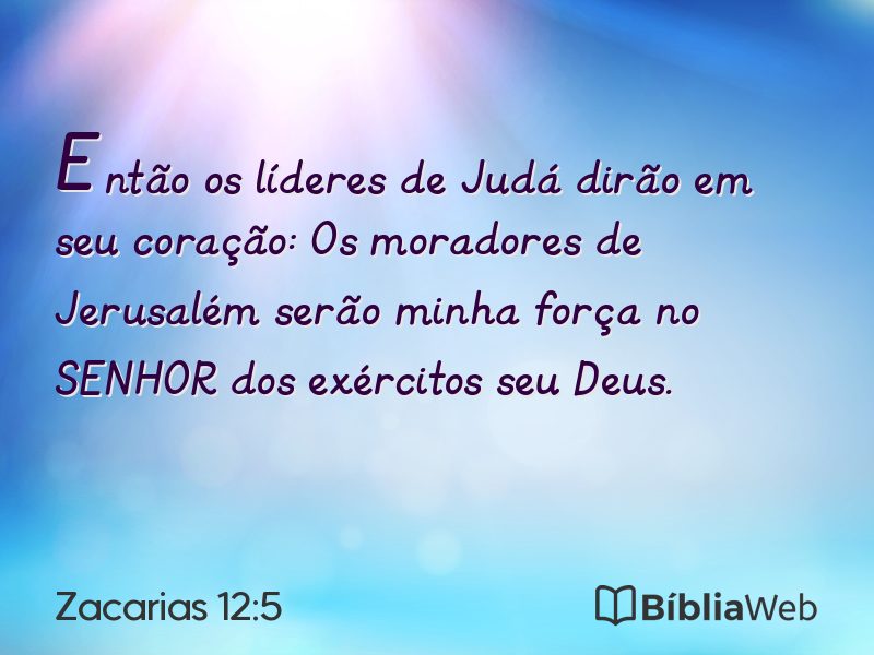 Zacarias 12:5 em imagem para compartilhar