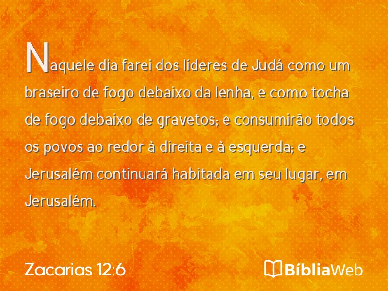 Zacarias 12:6 em imagem para compartilhar