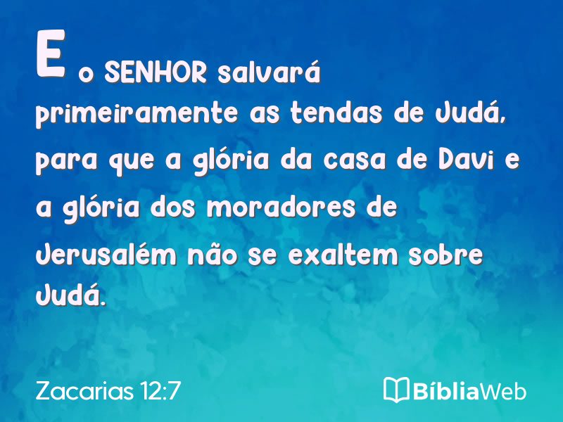 Zacarias 12:7 em imagem para compartilhar