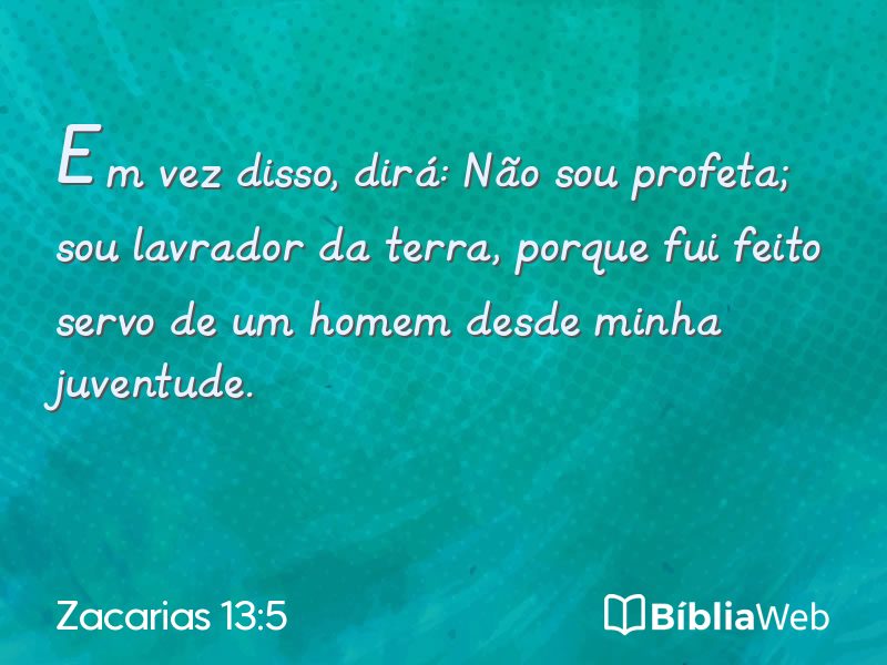 Zacarias 13:5 em imagem para compartilhar