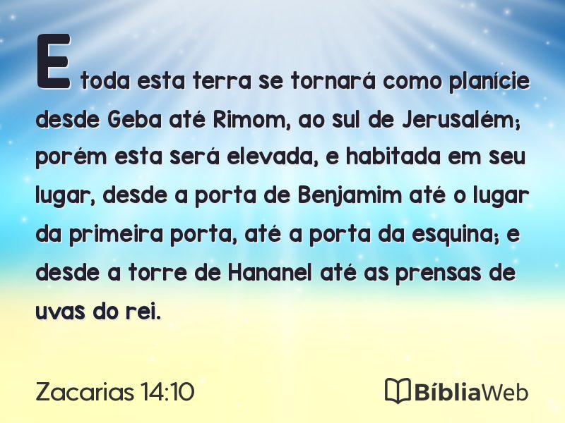 Zacarias 14:10 em imagem para compartilhar